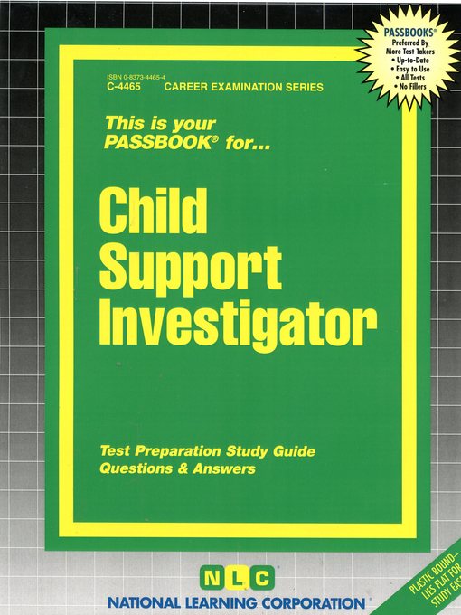 Title details for Child Support Investigator by National Learning Corporation - Available